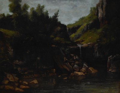 Wasserfall in einer felsigen Landschaft von Gustave Courbet